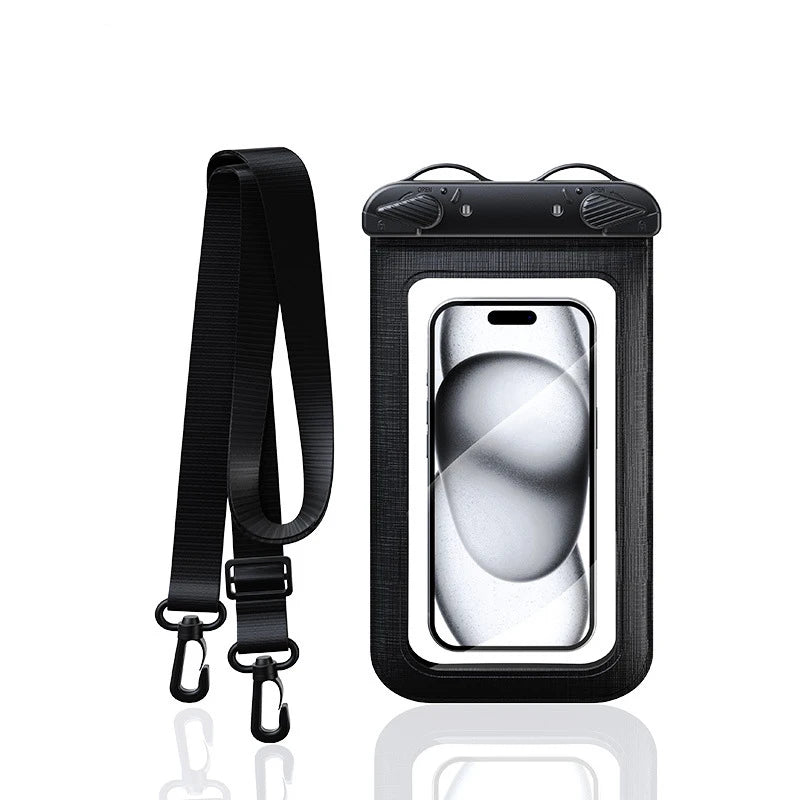 waterproof phone pouch for swimming bag phone diving phone case IPX8 waterproof bag phone case under water transparent pouch Peaceful Pleasures Health and Wellness Black