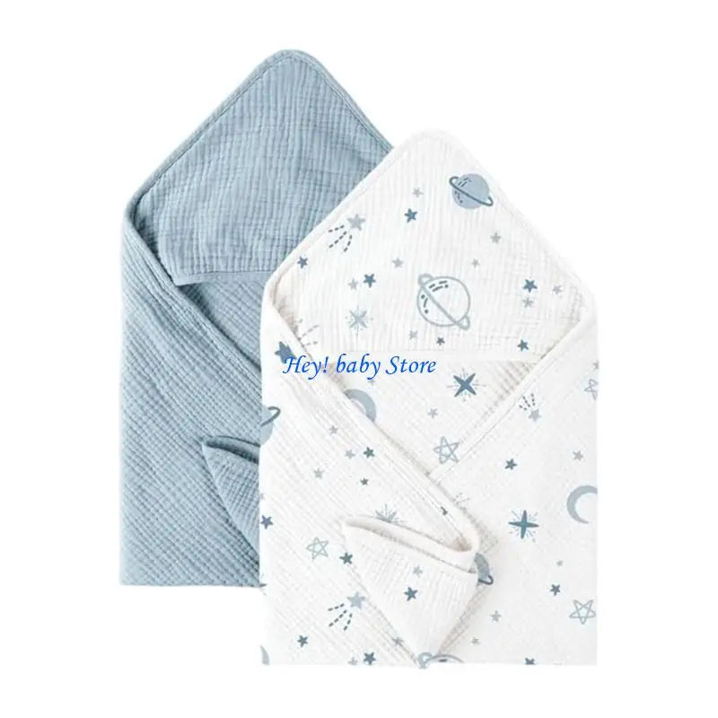 2-Pack Hooded Baby Towel Cotton Gauze – Soft, Absorbent Newborn