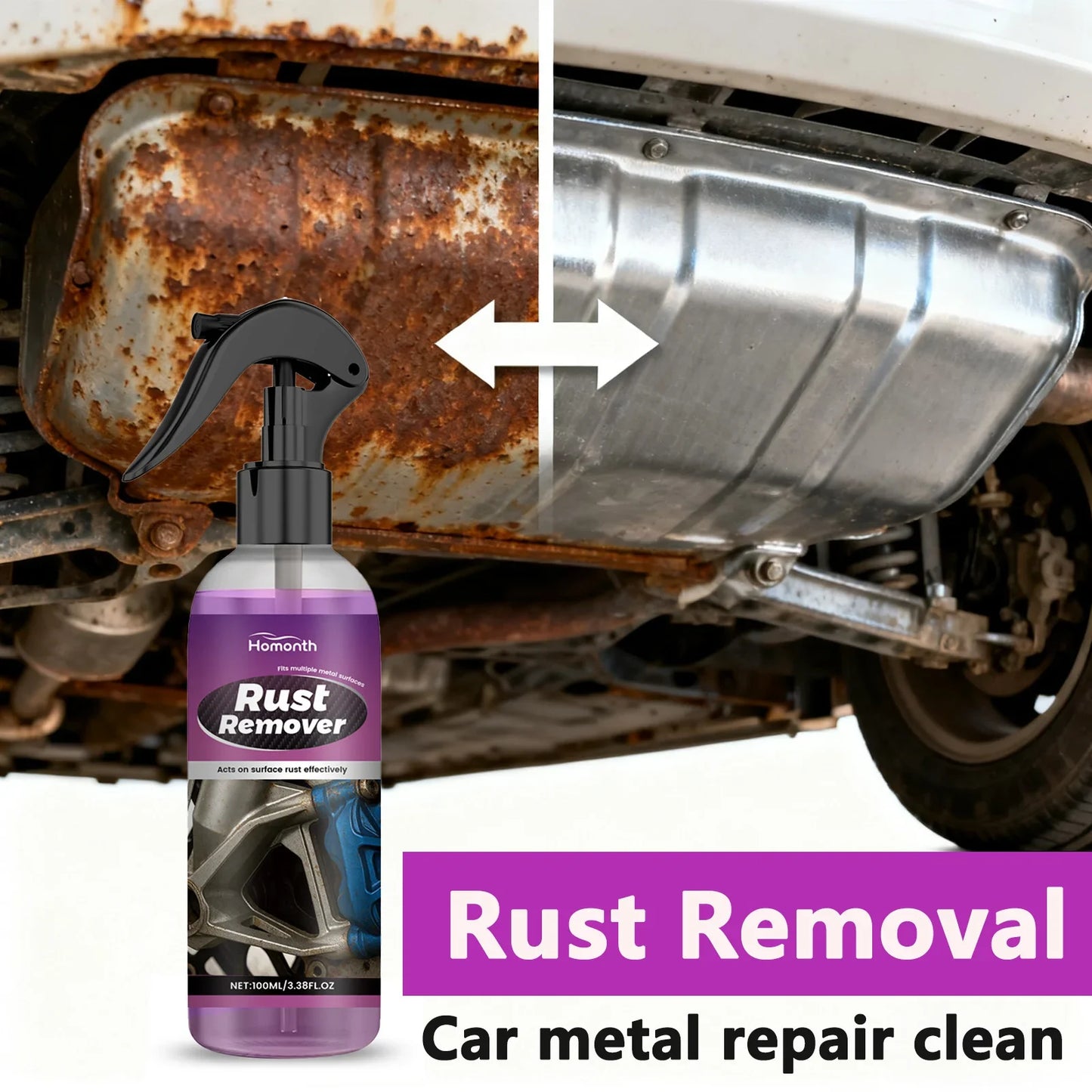 Car Rust Remover Spray for Auto Paint and Metal Surfaces Peaceful Pleasures Health and Wellness 100ml