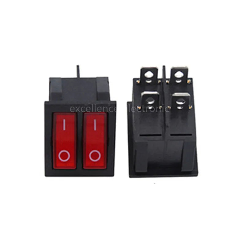 1PCS KCD6 Double Light Rocker Switch 6PIN 4PIN 16A 250V 20A 125V ON-OFF Boat Power Switch Waterproof Cap Peaceful Pleasures Health and Wellness Red 4P On Off