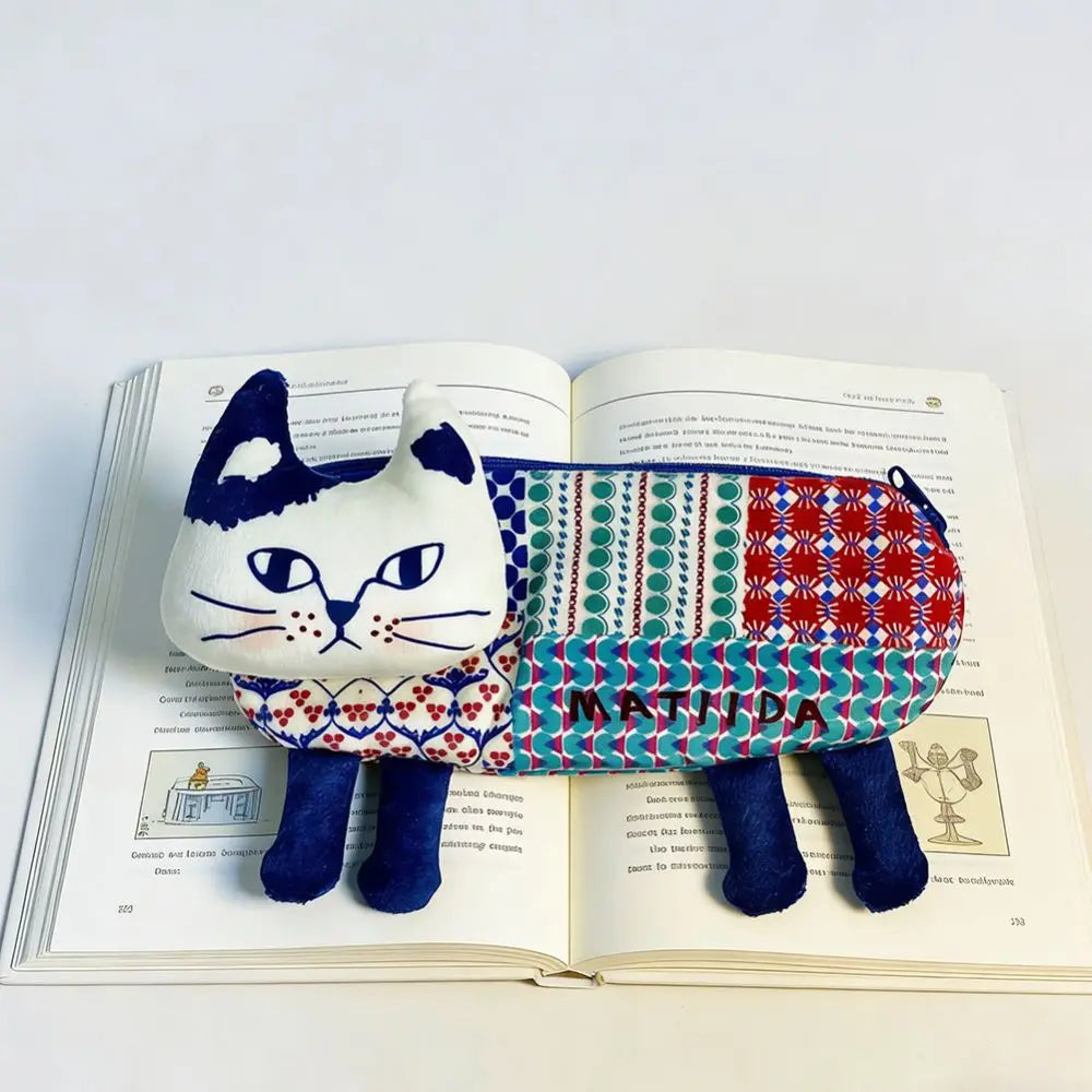 Large Capacity Cat Climbing Pencil Case Portable Makeup Bag Students Stationery Bag Multi-functional Funny Pen Organizer Gifts Peaceful Pleasures Health and Wellness