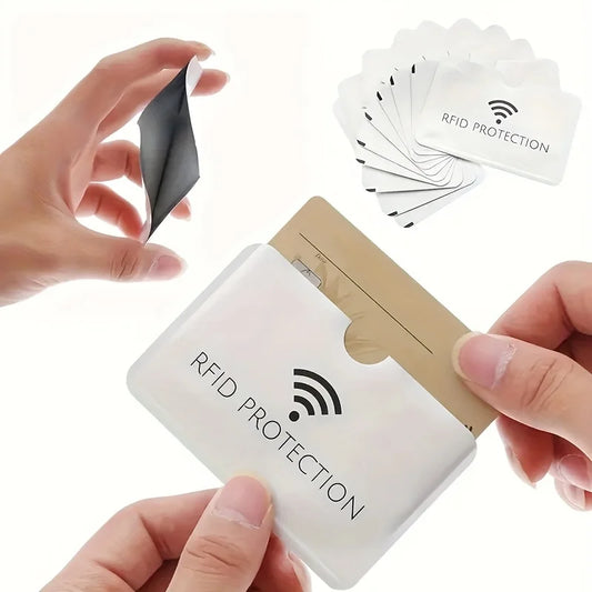 10-Pack Aluminum RFID Blocking Card Sleeves | Wallet Protection RFID Card Sleeve Peaceful Pleasures Health and Wellness