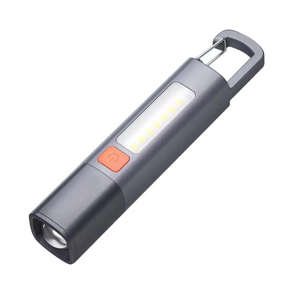 COB LED Camping Flashlight with Hook | USB Rechargeable Torch