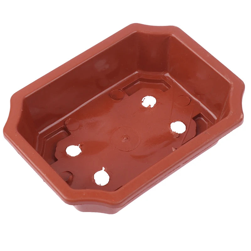Vintage Rectangular Plastic Bonsai Pot | Cactus Flower Planter