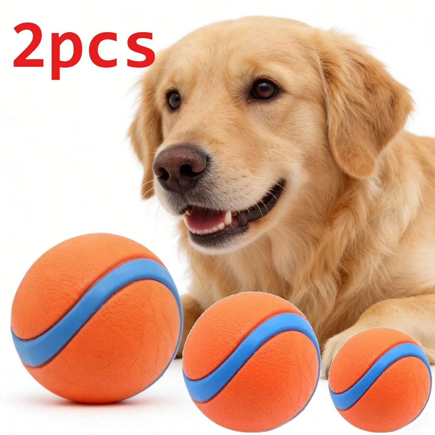 Solid Rubber Dog Fetch Ball – Tough Chew Toy All Dog Sizes