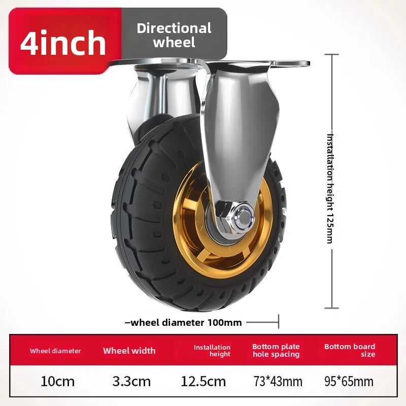 Universal Mute Caster 3/4/5 Inch – Soft Rubber Furniture Wheel