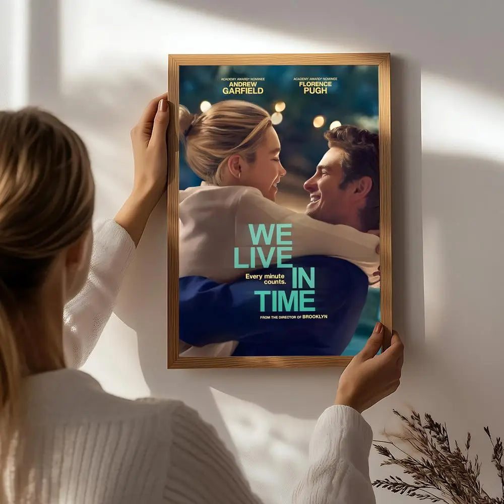 We Live in Time Movie Poster – HD Self-Adhesive Wall Art Movie Wall Poster Peaceful Pleasures Health and Wellness White5 40X50cmNoframe