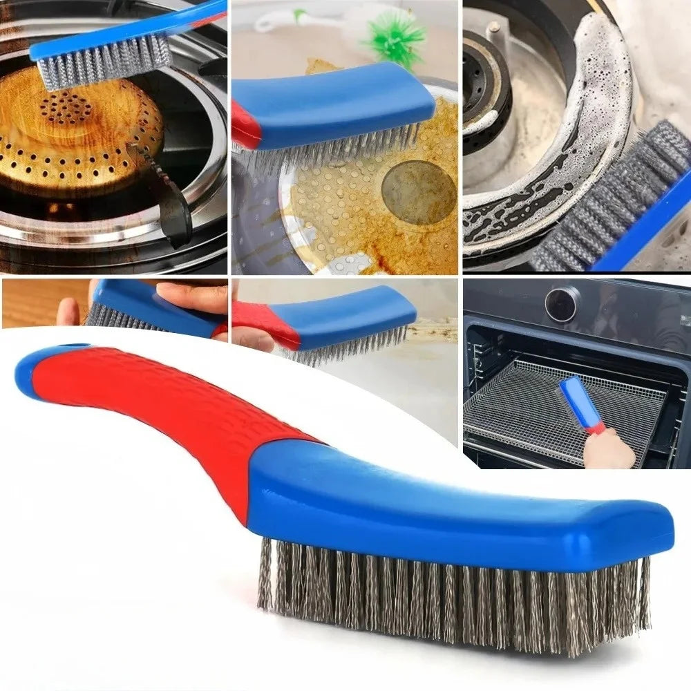 Stainless Steel Wire Brush Silicone Handle | Rust & Paint Removal