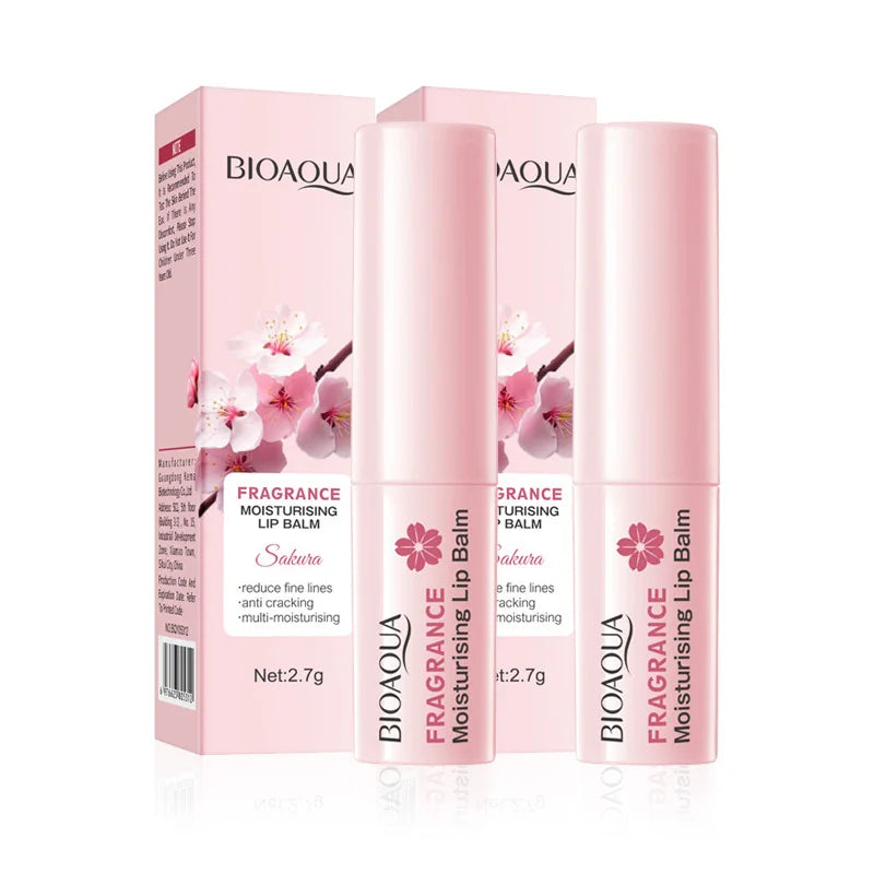 BIOAQUA Sakura Cherry Blossom Moisturizing Lip Balm 1/2/3 Pack