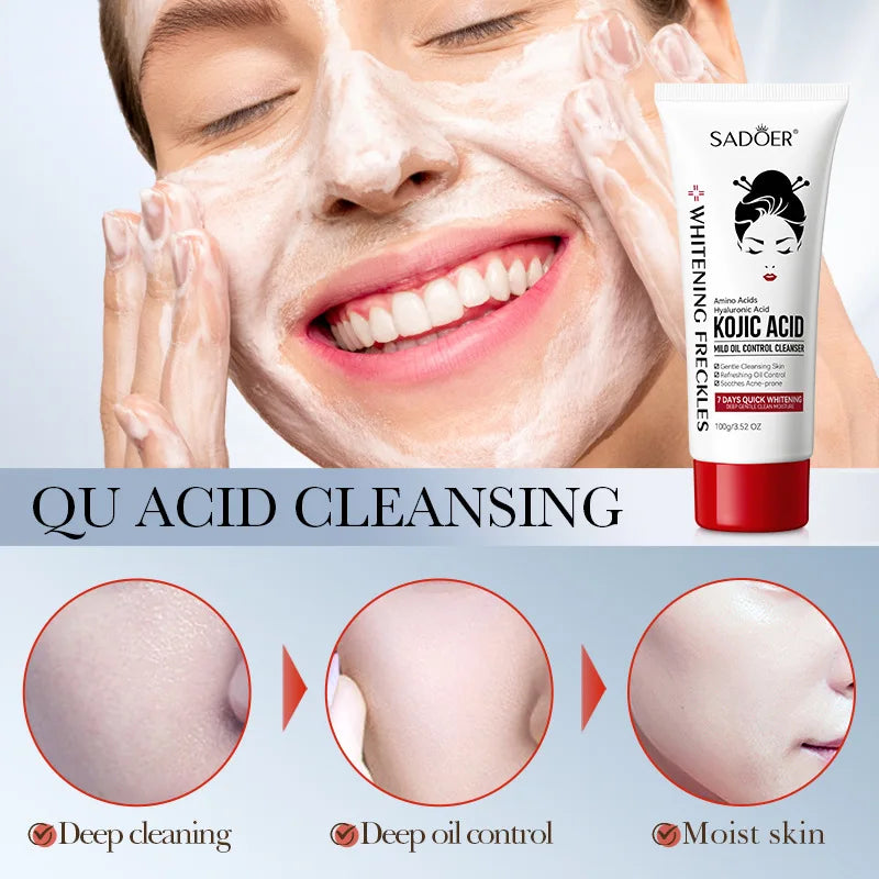 SADOER Kojic Acid Facial Cleanser – Brightening Face Wash Brightening Facial Cleanser Peaceful Pleasures Health and Wellness