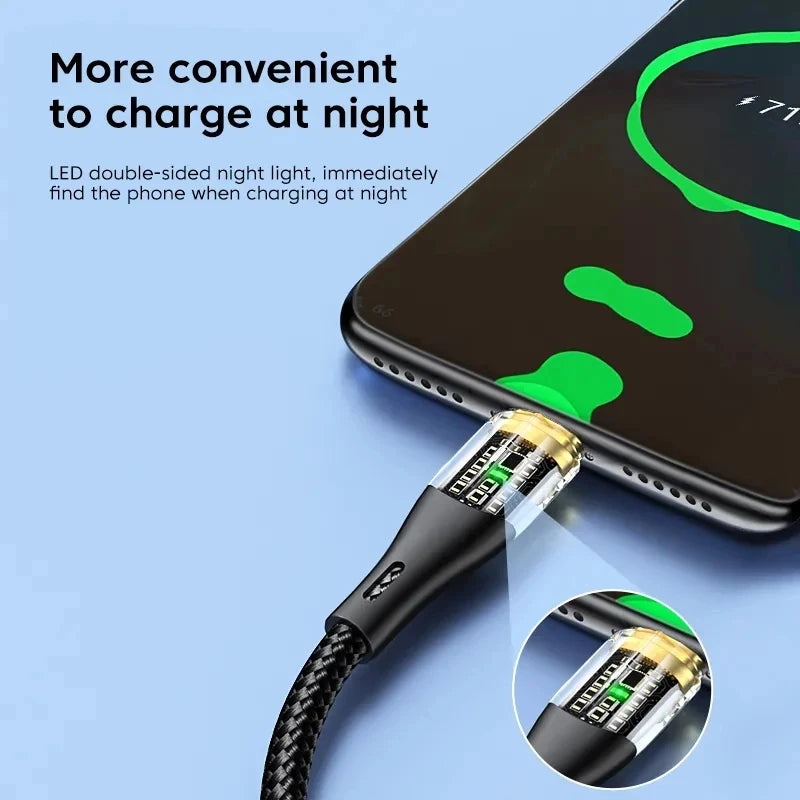 120W USB-C Fast Charging Cable – Braided & Gold-Plated Peaceful Pleasures Health and Wellness