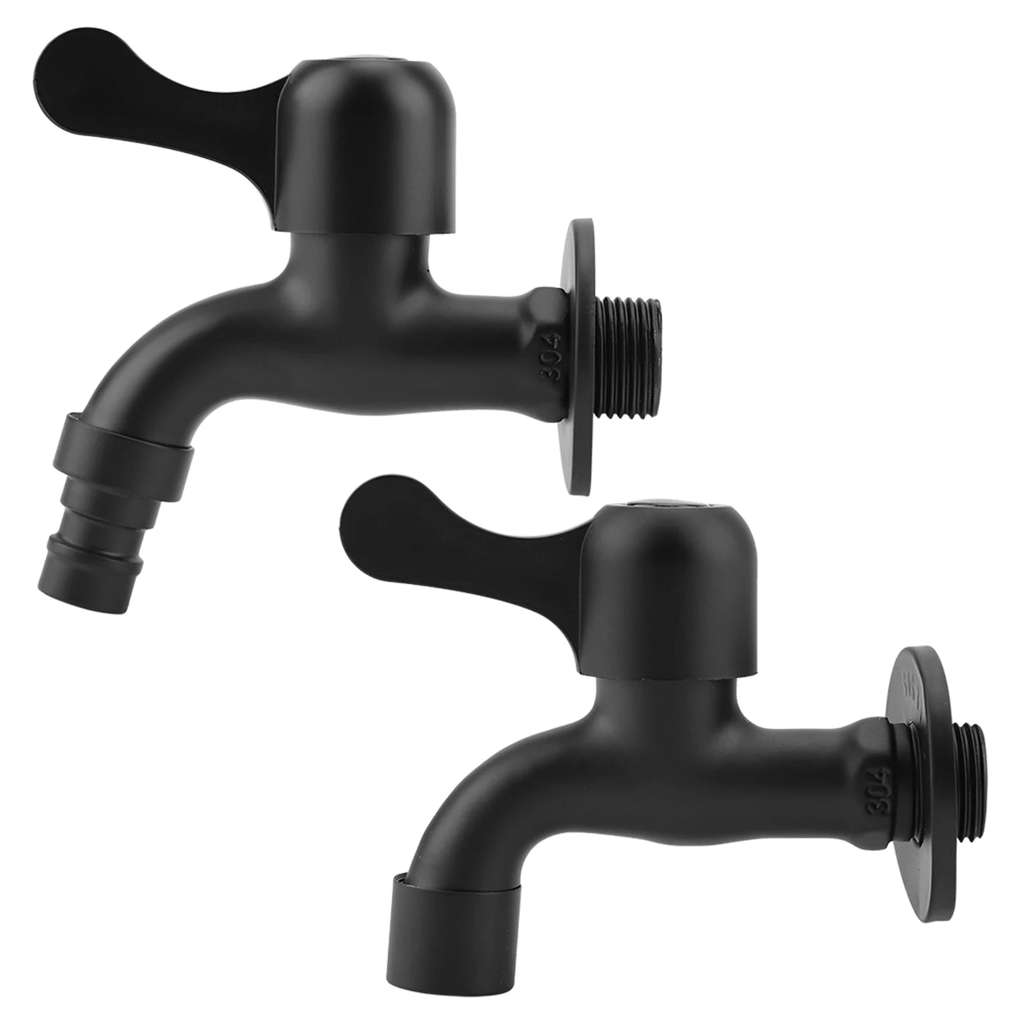 304 Stainless Steel Black Wall Mount Tap Garden Water Faucet for Bathroom Washing Machine Tap Stainless Steel Faucet Peaceful Pleasures Health and Wellness