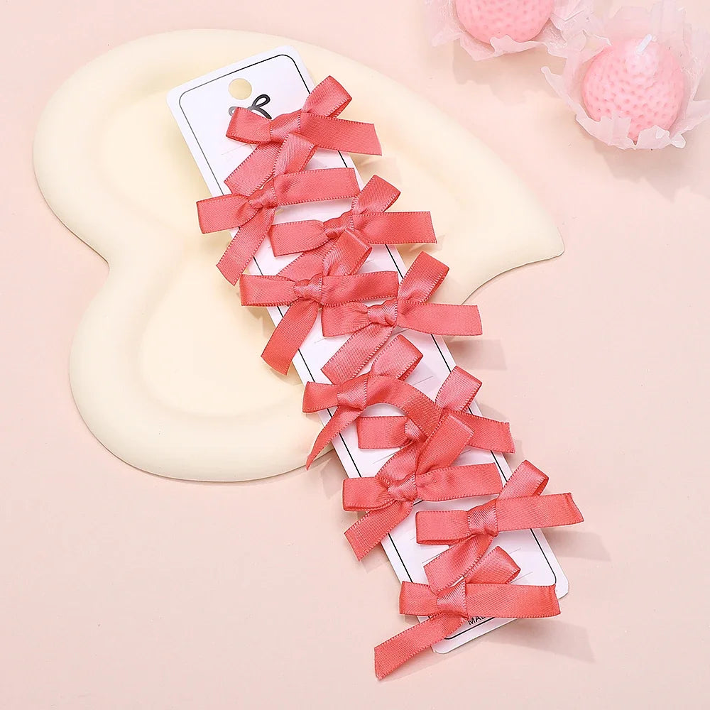 4 8 Girls Bows Mini Hair Clips Metal Hairpin Headwear Barrette