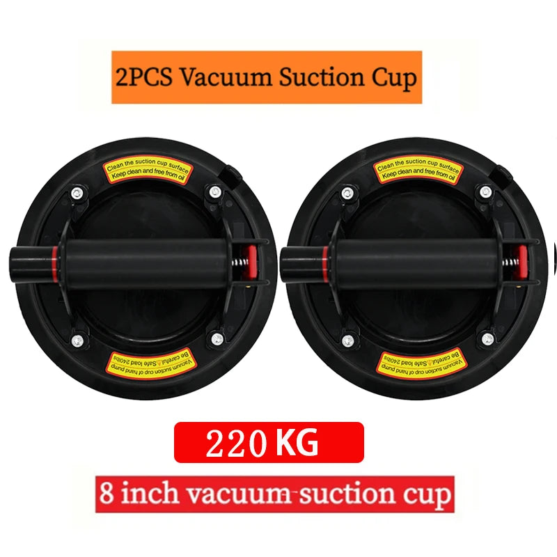 New 8 Inch 200KG-250KG Air Pump Vacuum Suction Cups Powerful Heavy-Duty Strong Hand Pump Sucker Lifted Magnets Handling Tools Peaceful Pleasures Health and Wellness Type 2 Black 2PCS