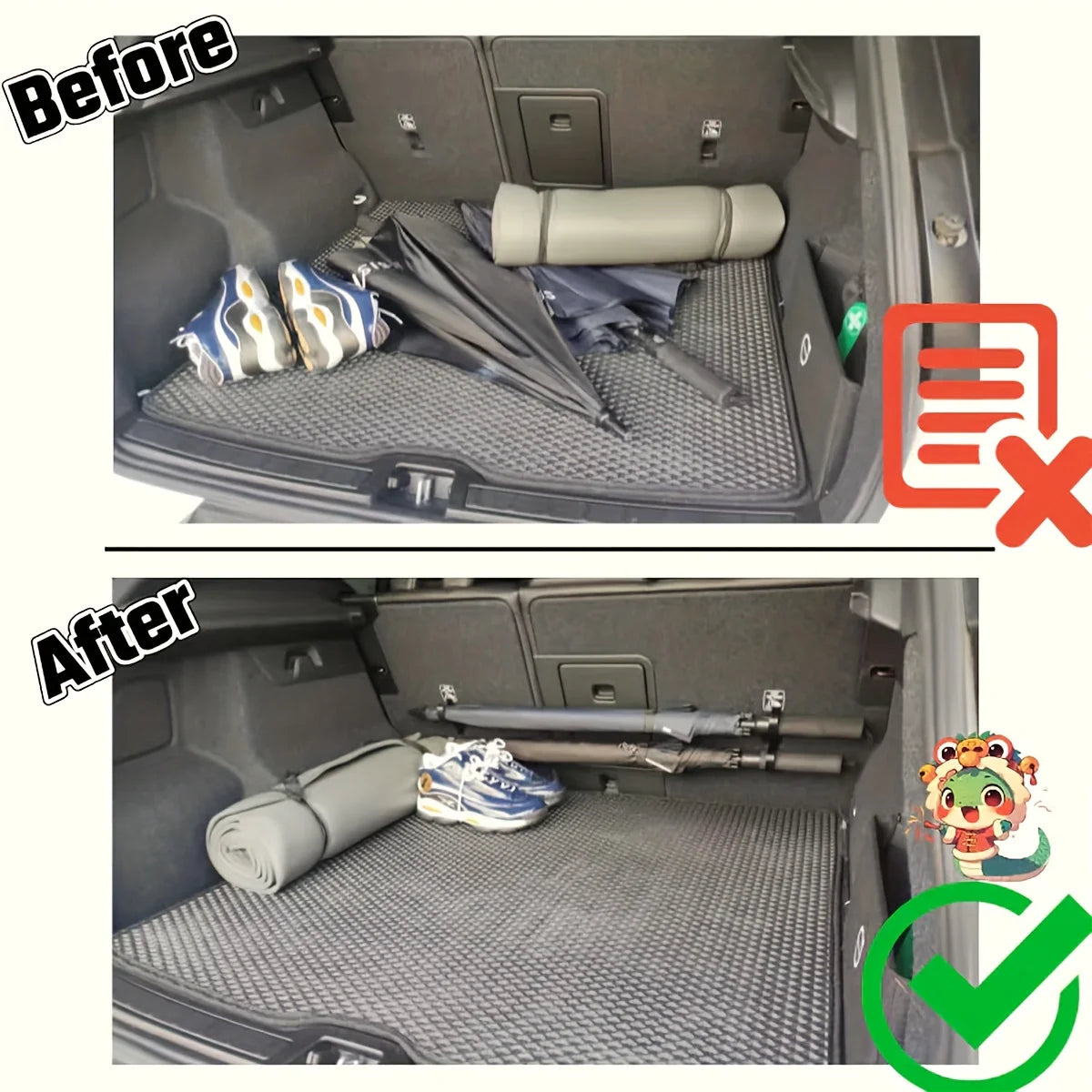 Car Umbrella Hook, Universal Trunk Hooks Umbrellas Mount, Universal Car Trunk Umbrella Holder, Auto Accessories No Drilling Peaceful Pleasures Health and Wellness