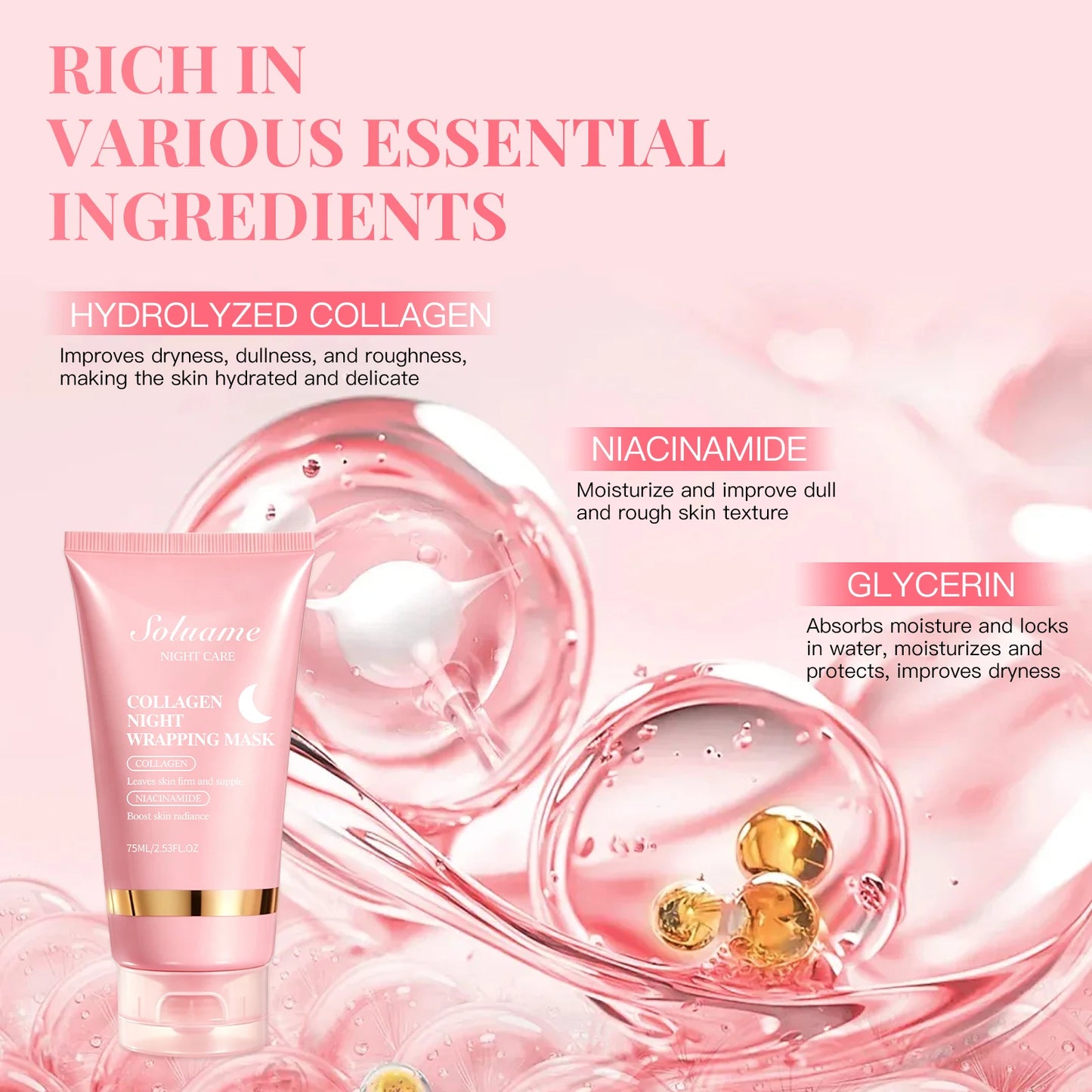 Collagen Night Wrapping Mask for Effective Brightening Peaceful Pleasures Health and Wellness