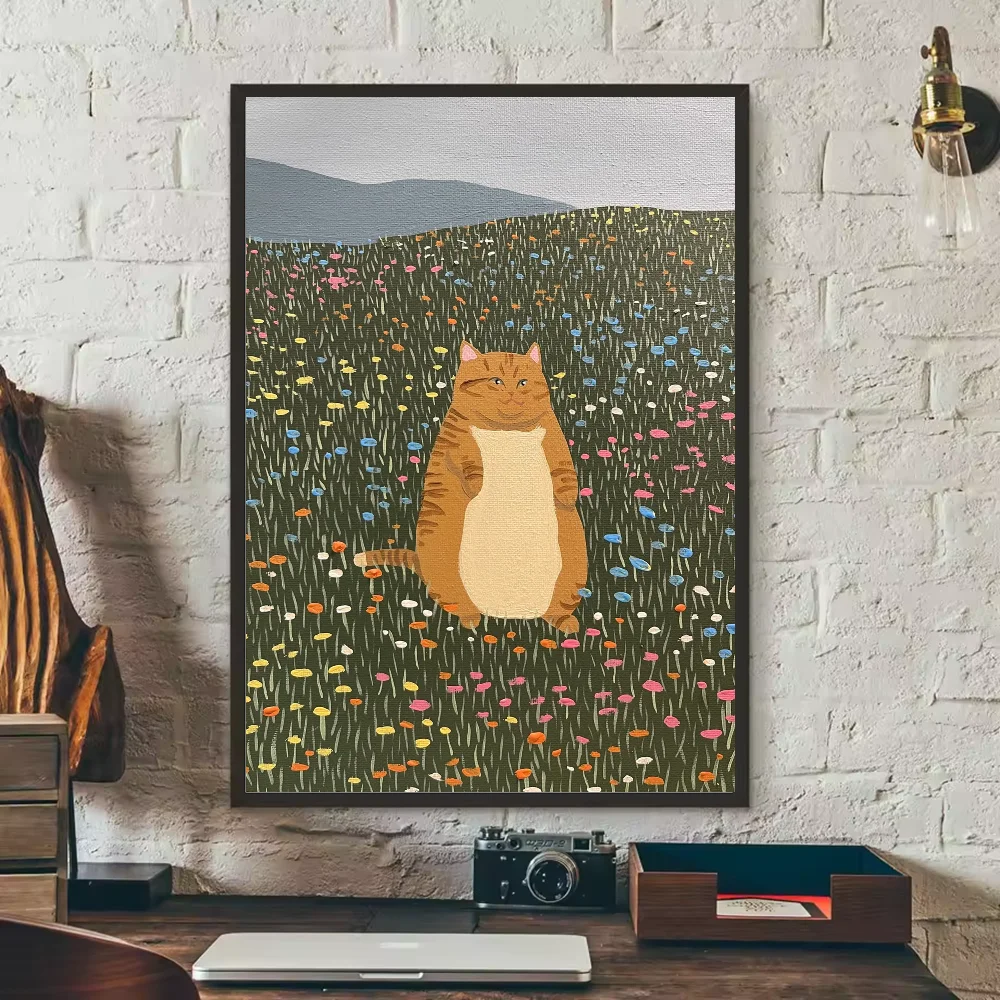 Funny Cute Cat Poster HD Waterproof Wall Art – Home Decor Wall Art Poster Peaceful Pleasures Health and Wellness