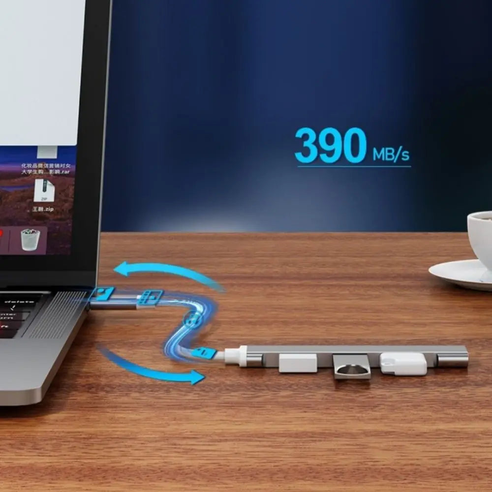 4 Port USB 3.0 Hub Multiport High Speed Type C Splitter OTG Stable USB&Type-c Adapter for PC Computer Accessories PC Peaceful Pleasures Health and Wellness