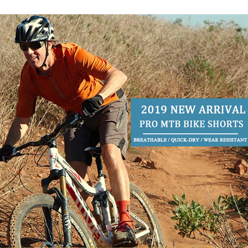 X-TIGER Men's MTB Bike Shorts | Gel Pad, Waterproof, Multi-Pocket