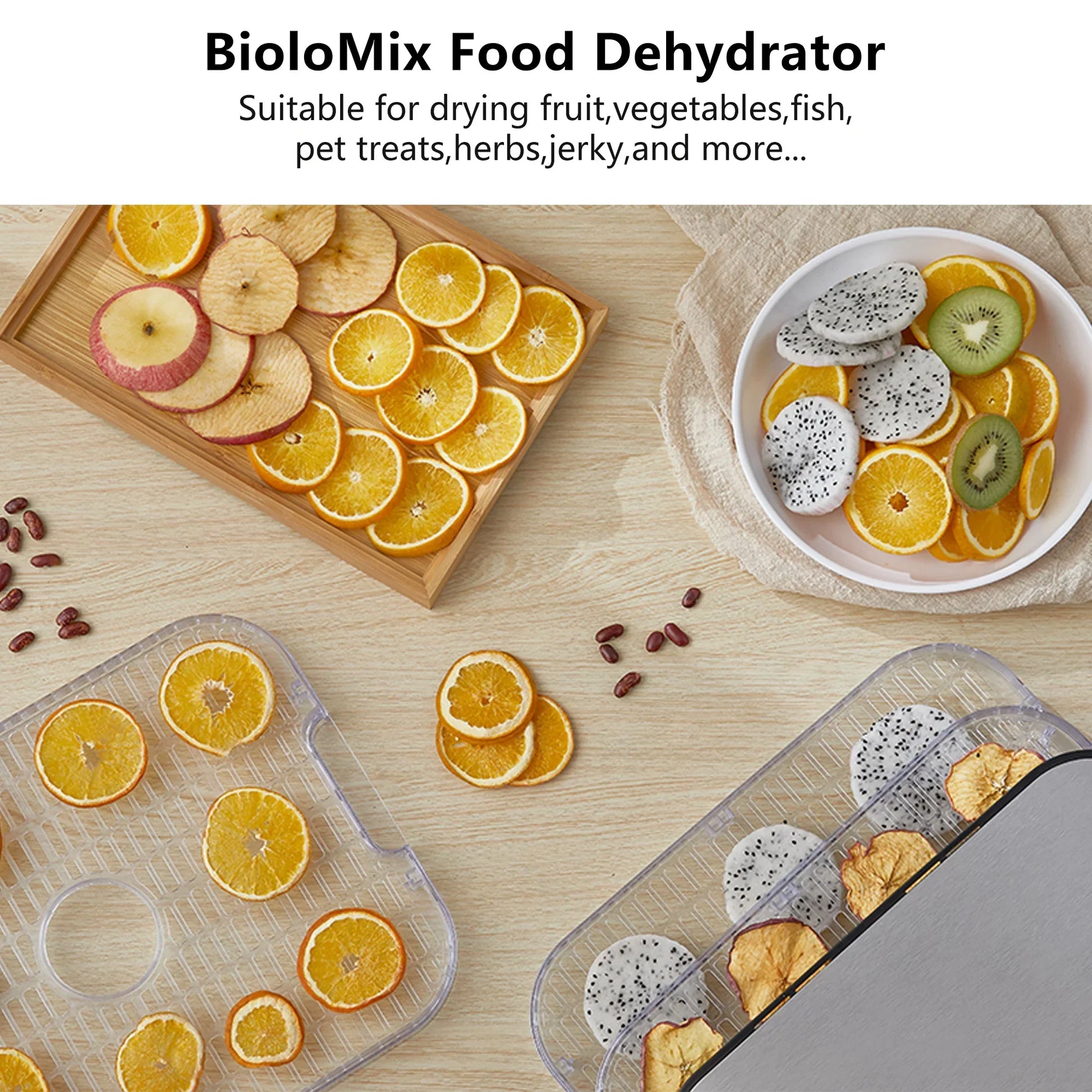 BioloMix 10L Food Dehydrator – 5 BPA-Free Trays, Digital Timer & Temp Control Kitchen Appliance Peaceful Pleasures Health and Wellness