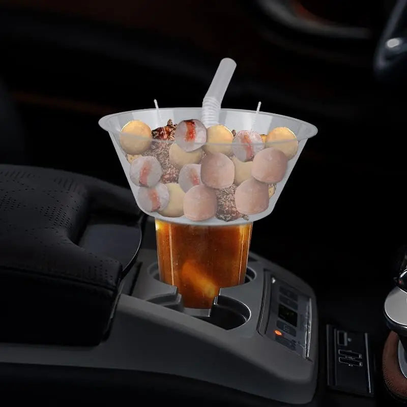 20/50 Disposable Snack Bowl and Drink Cup Set in One for Your Party Takeaway Container for Drink Beverage Transparent Protest Peaceful Pleasures Health and Wellness