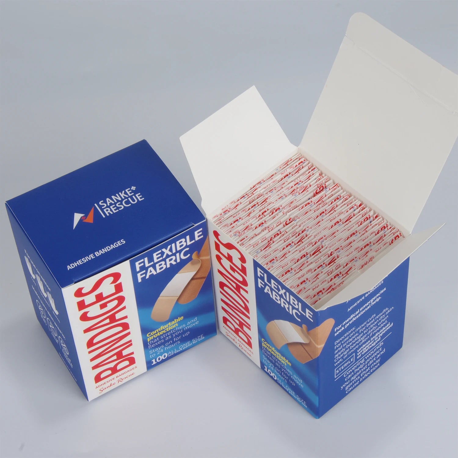 Flexible Fabric Adhesive Bandages 30/100pcs per Pack Comfortable Skin Care for Minor Cuts Burns Quick-Aid Flexible And Adhesive Peaceful Pleasures Health and Wellness
