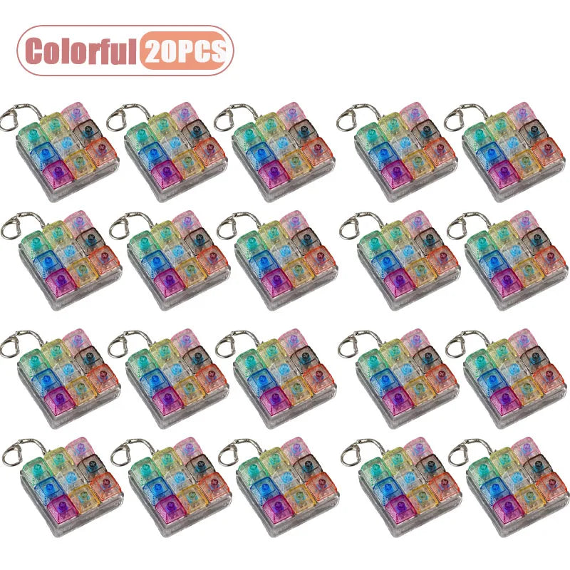 9-Key Mechanical Switch Tester Keychain Fidget Toy | 1–20 Pack