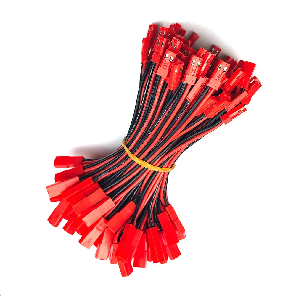 10Pcs RC Model JST 2-Pin Male to Female Connector Plug 22AWG Soft silicone 2p Extension Wire Cable for Battery RC Model Parts Peaceful Pleasures Health and Wellness