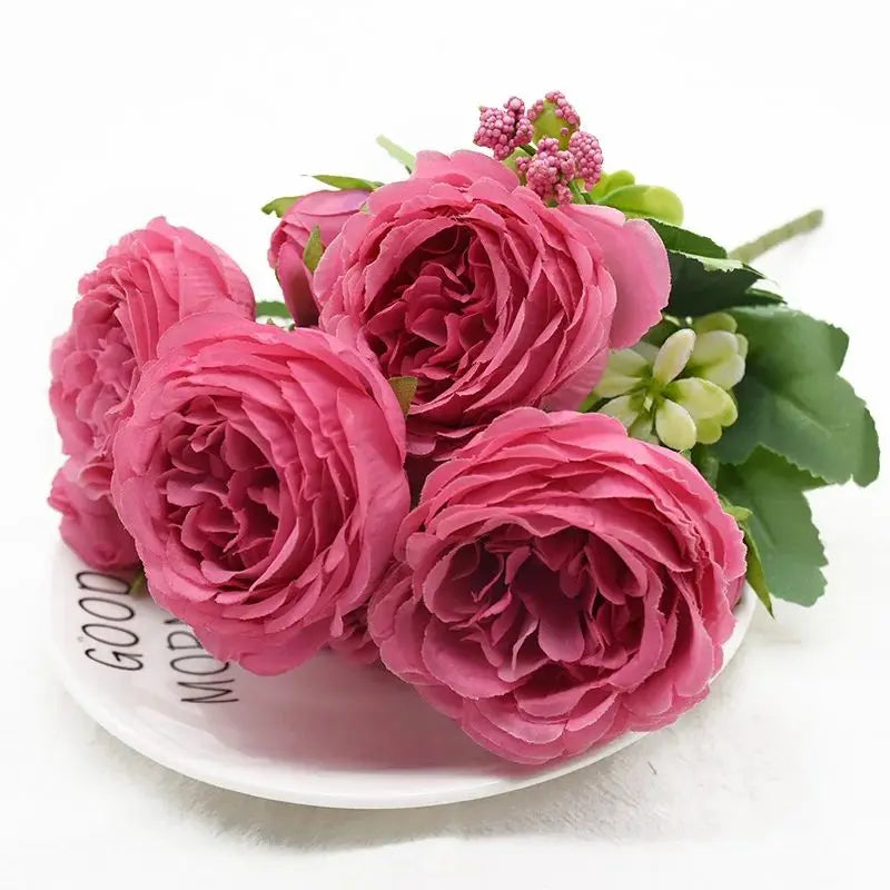 Artificial Silk Peony Flowers | Wedding & Home Decor Bouquet