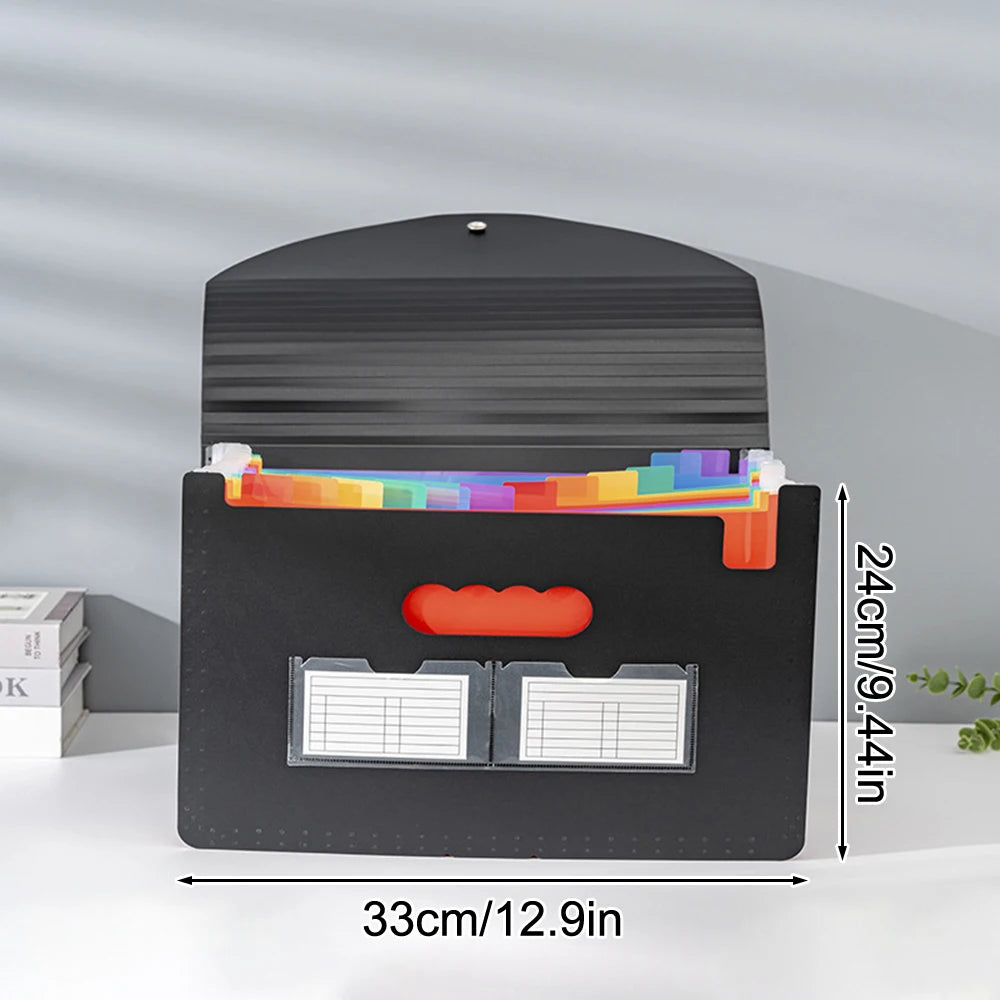 Handheld Organ Bag Folder A4 Large Capacity Student Exam Paper Storage Bag 13 Layers Ticket File Classification Storage Bag Peaceful Pleasures Health and Wellness