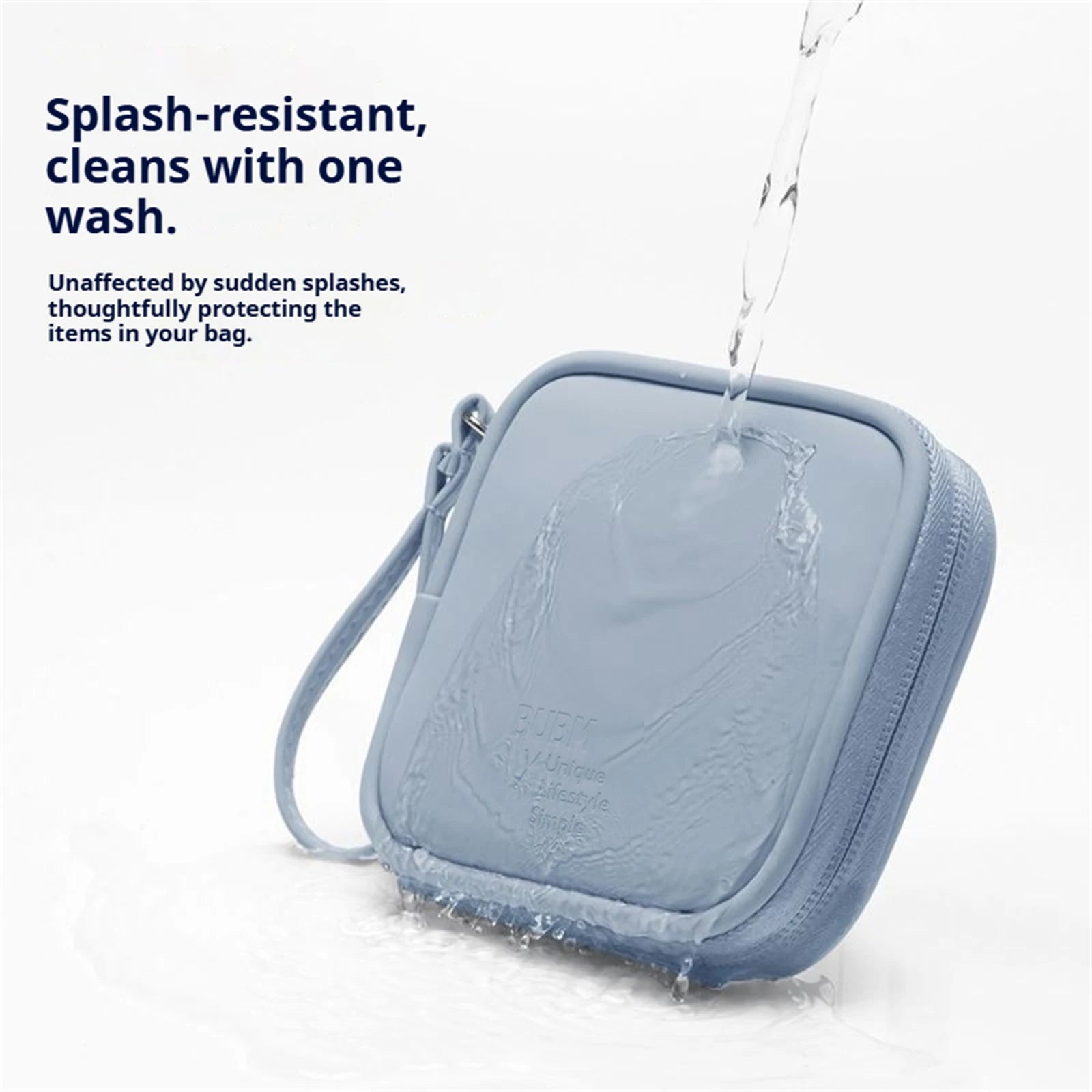 PU Cable Organizer Bag Waterproof with Multiple Compartments for Charging Cables Data Cords and Earphones Peaceful Pleasures Health and Wellness