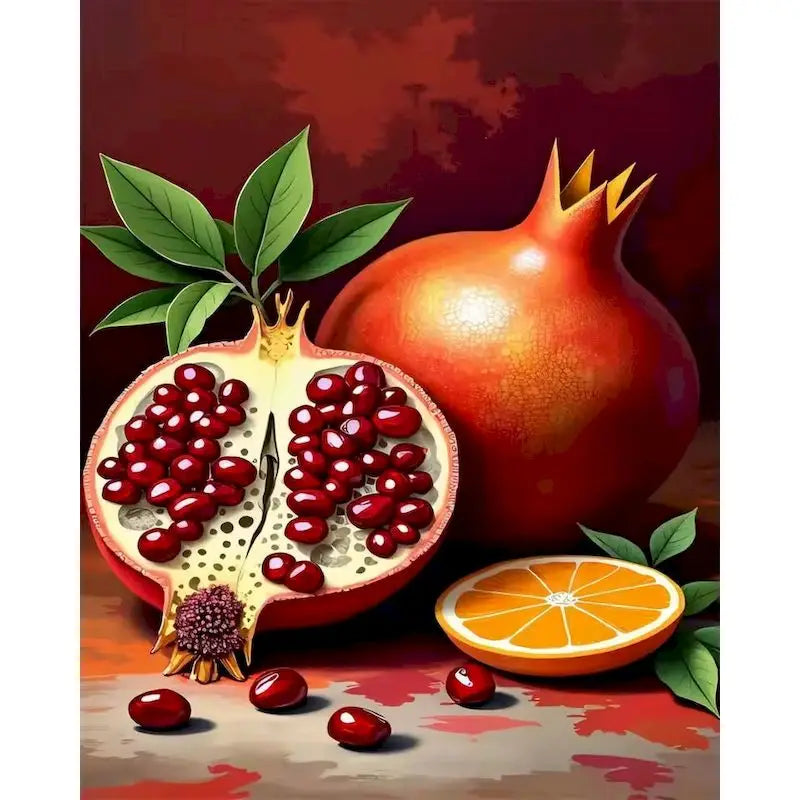 Pomegranate Paint by Numbers Kit – DIY Canvas Art 60x75cm