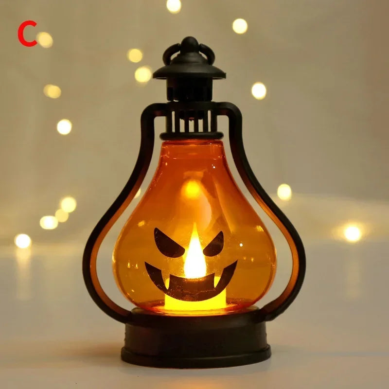 Halloween Portable LED Pumpkin Lantern Ghost Shape Handheld Light
