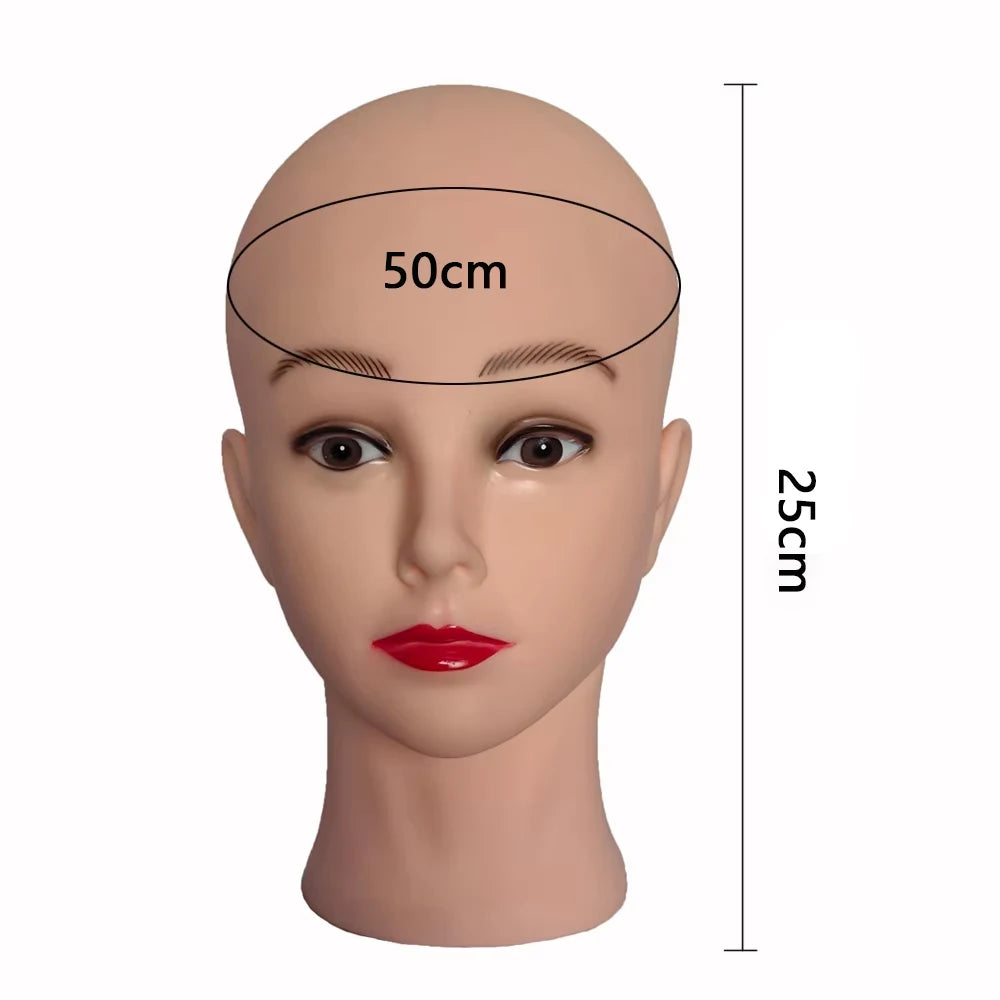 Professional Makeup Doll Head Bald Manikin Model For Making Wigs Styling Caps Hairdressing Hat Headwear Display Stand Peaceful Pleasures Health and Wellness