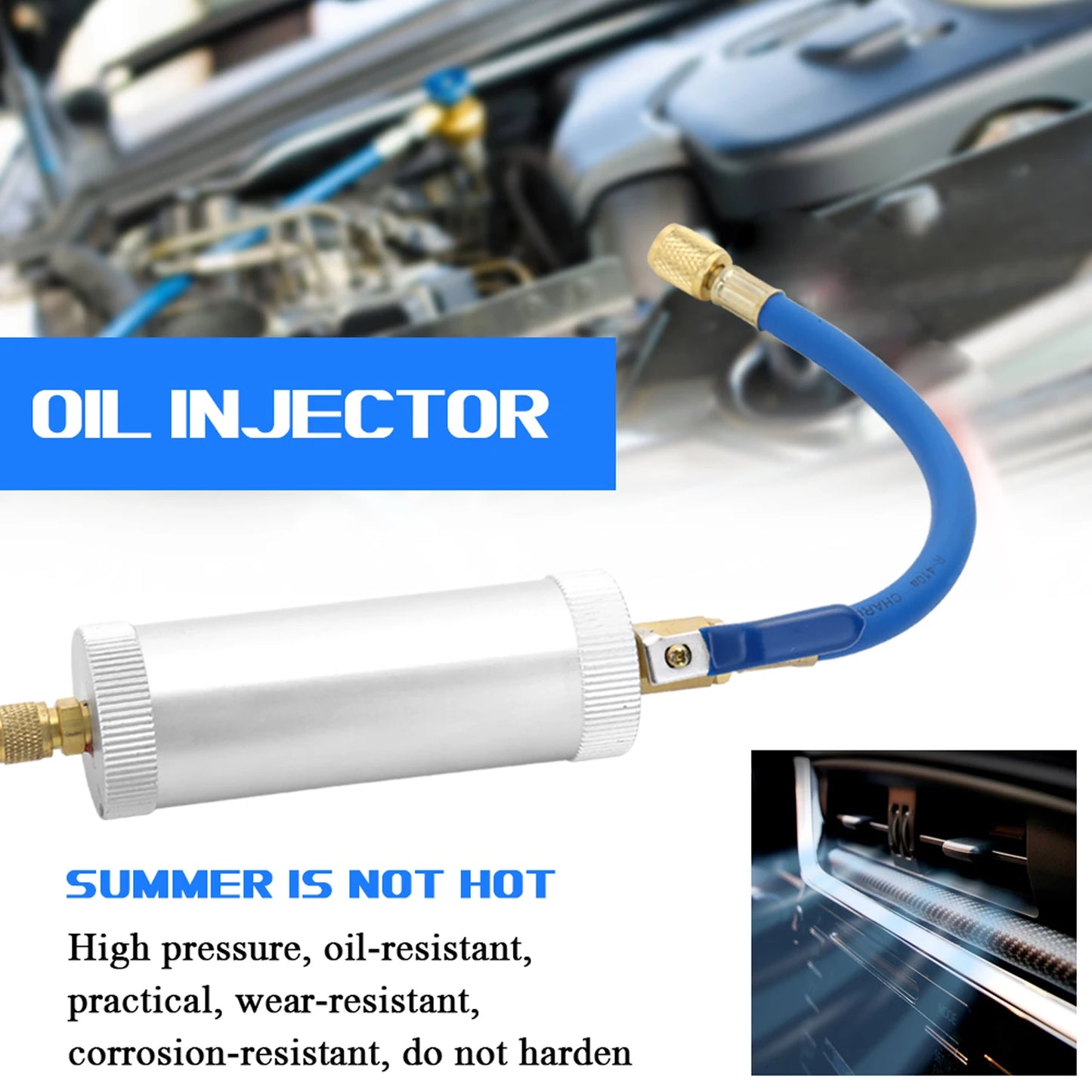 R134A R12 R22 Air Conditioning Car Oil Injection Tool 2 Ounce 1/4" Pure Liquid Oil Coolant Filler Tube Car Accessories Peaceful Pleasures Health and Wellness