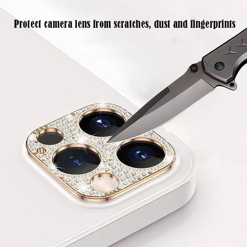 For iPhone15 Metal diamond-encrusted lens ring protector for iphone 14 pro lens protector 15 pro max accessories For iphone13 14 Peaceful Pleasures Health and Wellness