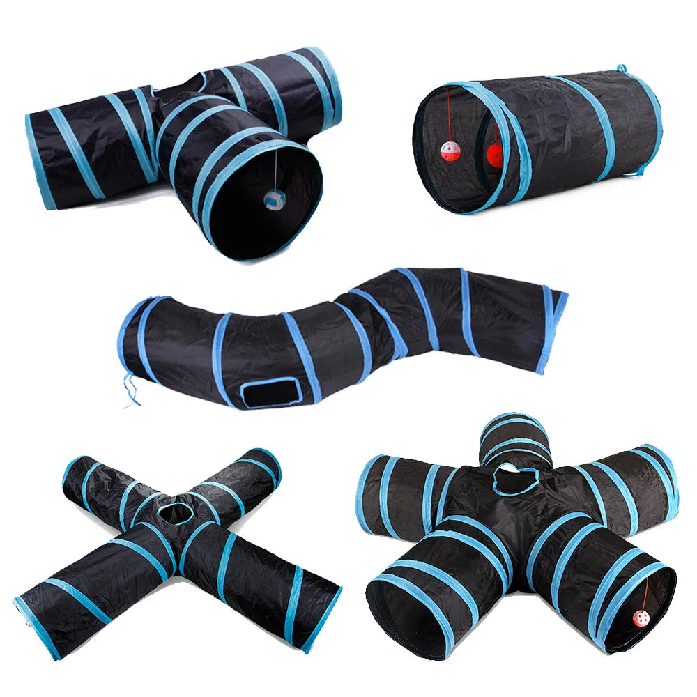 Cat Tunnel Tube Kitty Tunnel Bored Cat Pet Toys Peek Hole Toy Peaceful Pleasures Health and Wellness