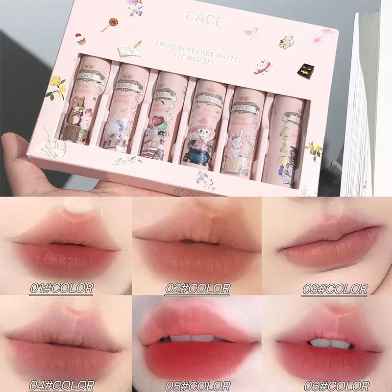 CACE 6-Color Matte Liquid Lipstick Set – Waterproof Lip Kit