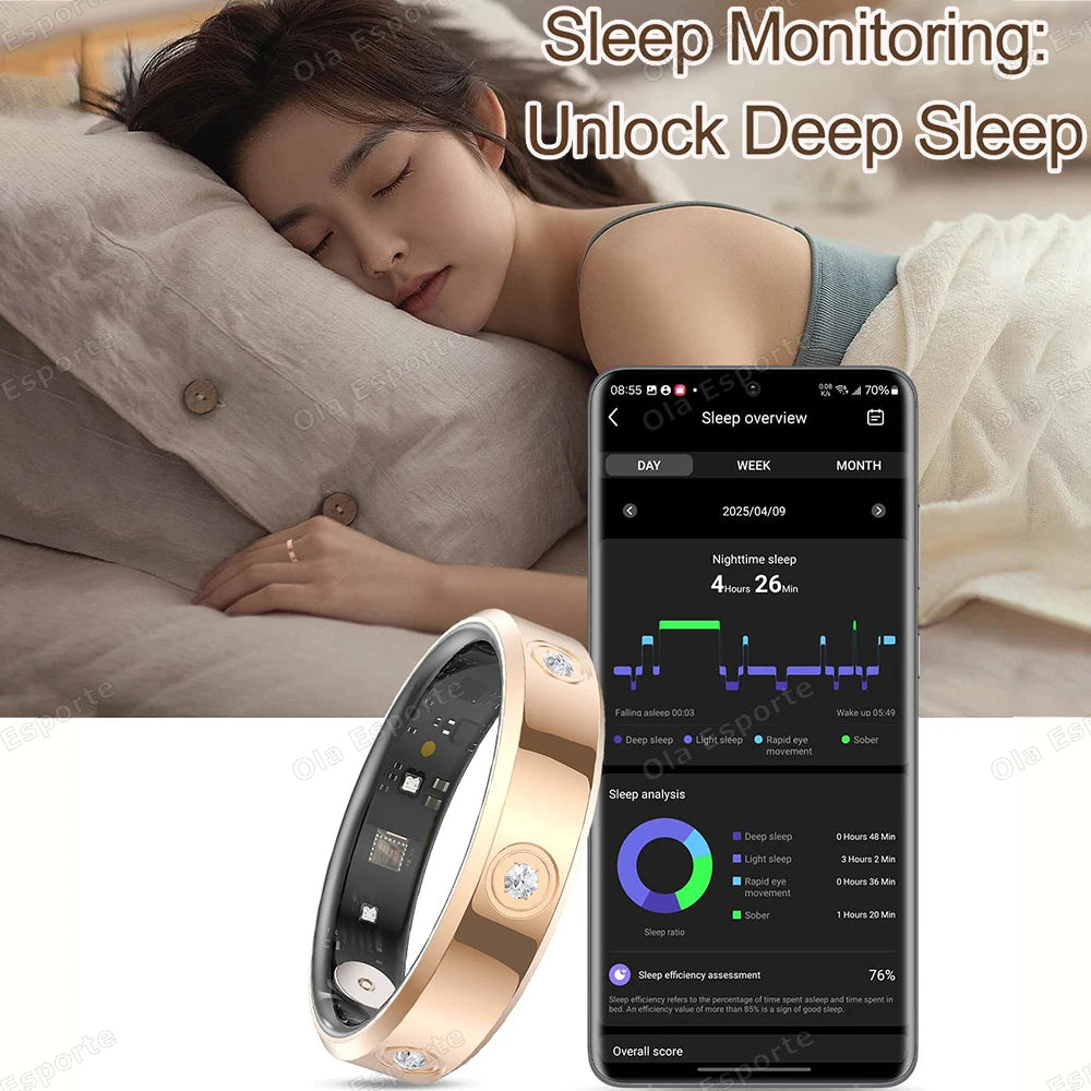 2025 Smart Ring | Heart Rate, Sleep & SpO2 Tracker – IP68