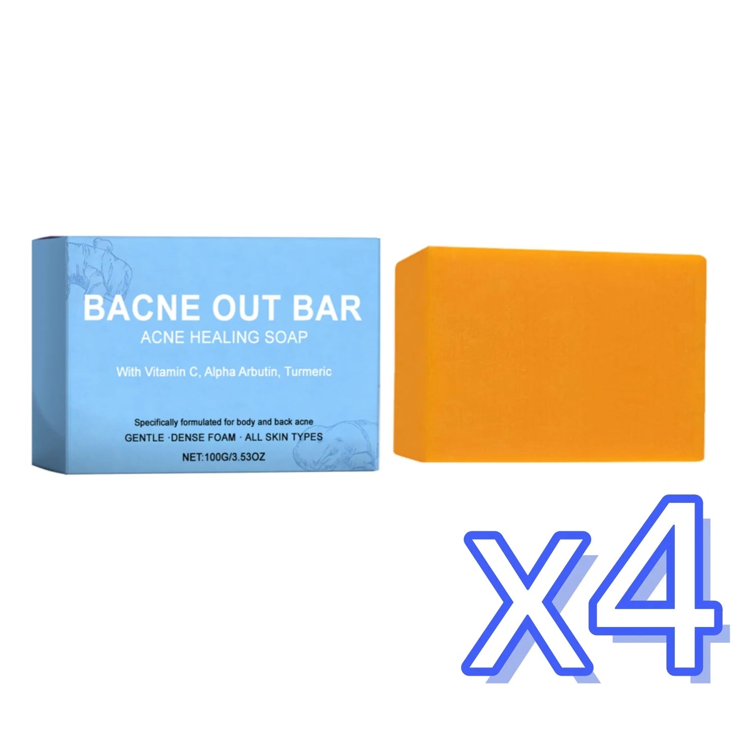 Turmeric Cleansing Soap Effectively Removes Body Acne Deep Cleansing Rich Foam Eliminates Body Odor Gently Exfoliates Body Soap Peaceful Pleasures Health and Wellness 100g Boxed x 4pcs