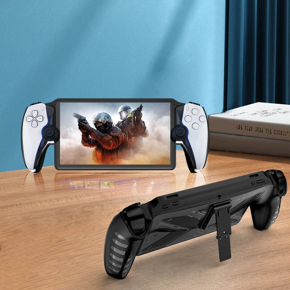 TPU Protective Case for PS Portal With bracket Game Console Case Anti-Scratch Cover Grip Case for PS 5 Accessories Peaceful Pleasures Health and Wellness