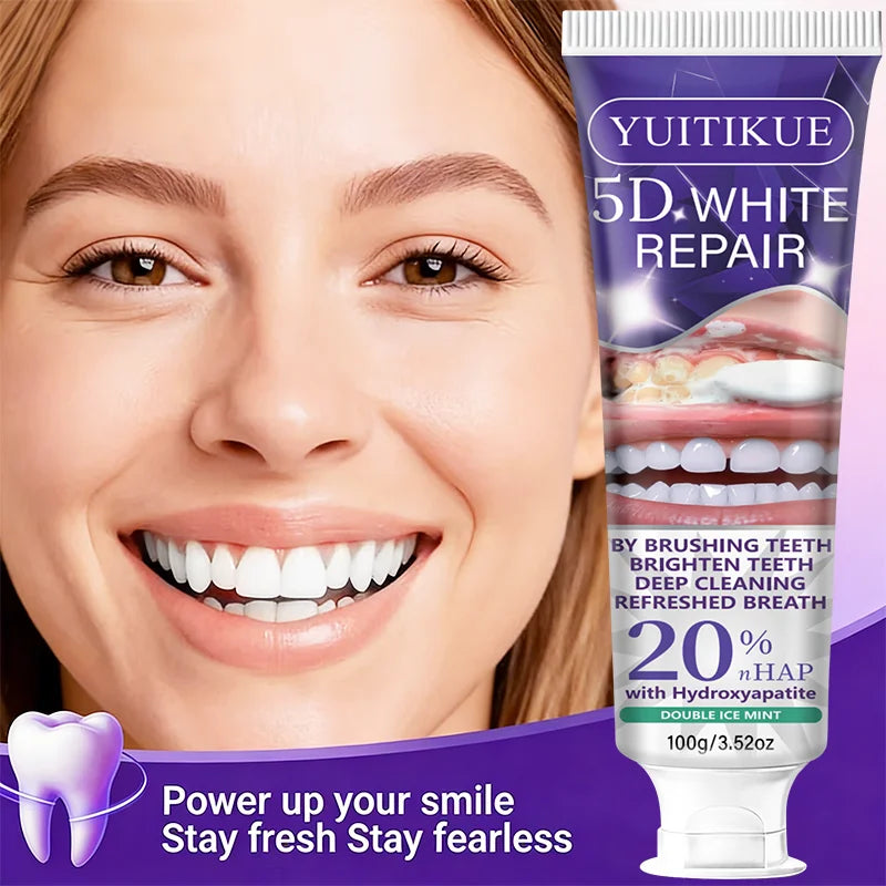 5D White Repair Toothpaste 100g | 20% Hydroxyapatite Whitening Whitening Toothpaste Peaceful Pleasures Health and Wellness