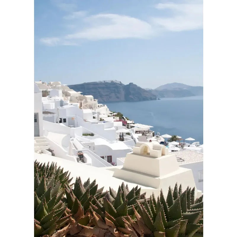 Santorini Greece Canvas Wall Art | Aesthetic Travel Poster