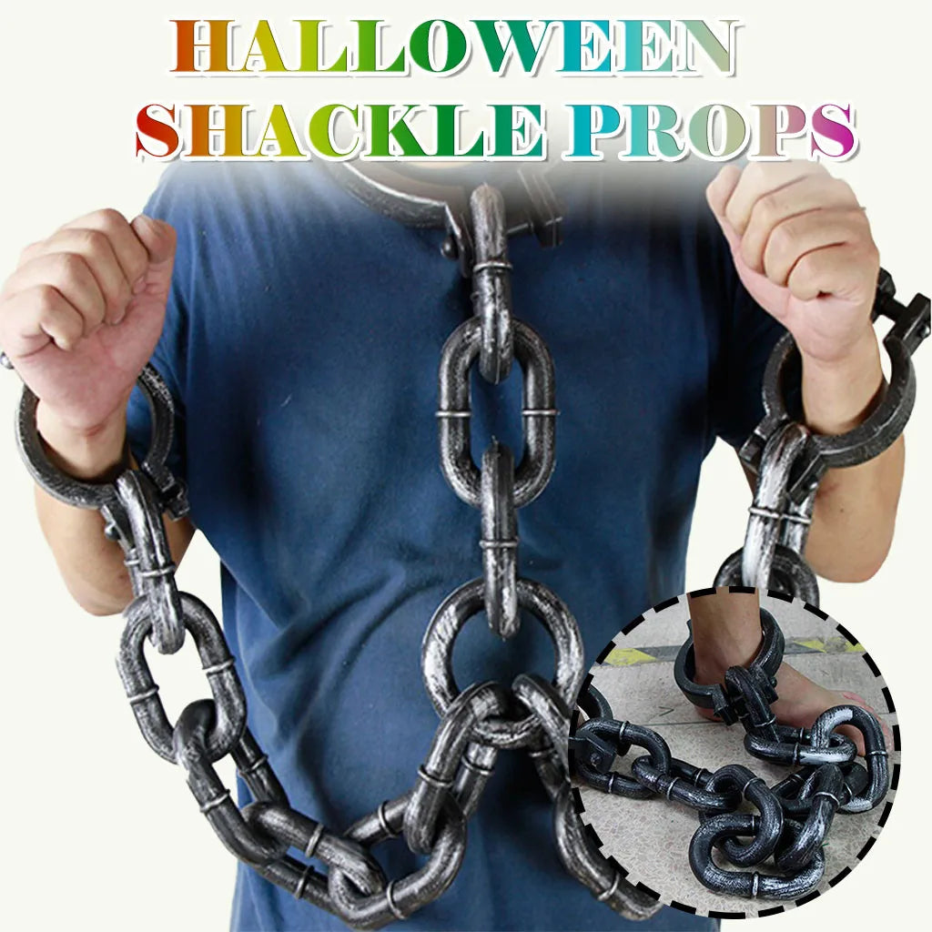 Halloween Performance Props Prisoner Wrist Shackles Prison Handcuffs Chain Links for Halloween Cosplay Costume Party Supplies Peaceful Pleasures Health and Wellness