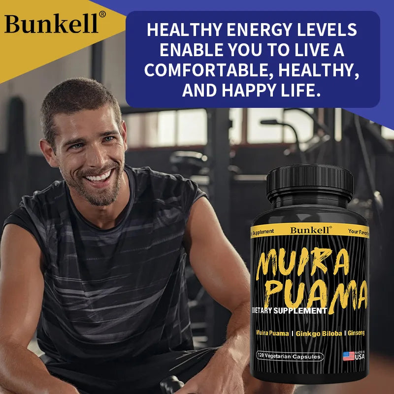 Muira Puama Extract 250mg Capsules with Ginkgo, Ginseng & Ashwagandha - Men’s Health, Energy Balance, Stamina Support, Non-GMO Peaceful Pleasures Health and Wellness