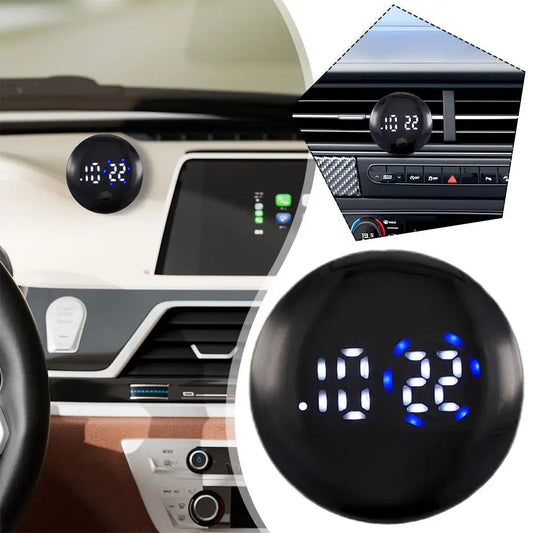 Car Portable Small electronic Clock Waterproof Car Clock Multifunctional Luminous In-Car Accessory For Interior Vent Mounting Peaceful Pleasures Health and Wellness