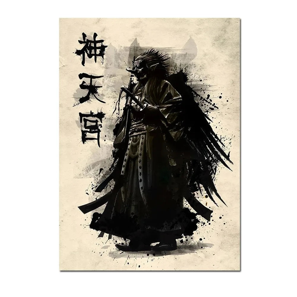 Japanese Samurai Canvas Wall Art | Unframed Poster Print