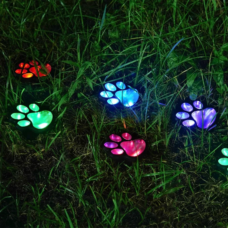 3-Pack Solar Dog Paw Print Garden Lights | Waterproof LED