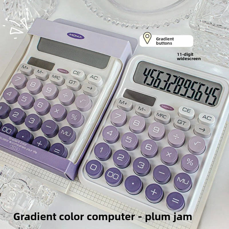Novel and aesthetically pleasing solar calculator with gradient button batteries, suitable for home, school, and office supplies Peaceful Pleasures Health and Wellness