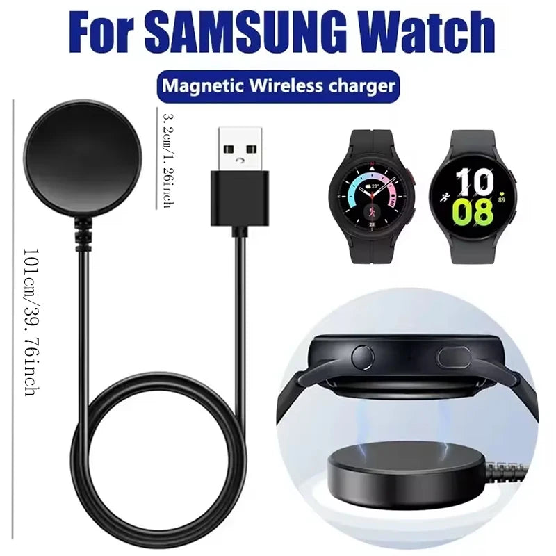 For Samsung Galaxy Watch 8/7/6/5pro/5/4/3 Active 2 Portable USB Cable Fast Charging Dock Station Magnetic Watch Wireless Charger Peaceful Pleasures Health and Wellness